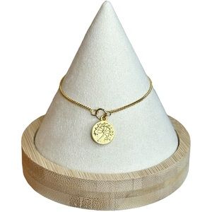 MK Signed Dandelion Charm Whimsical Gold Tone Adjustable Bracelet Like New